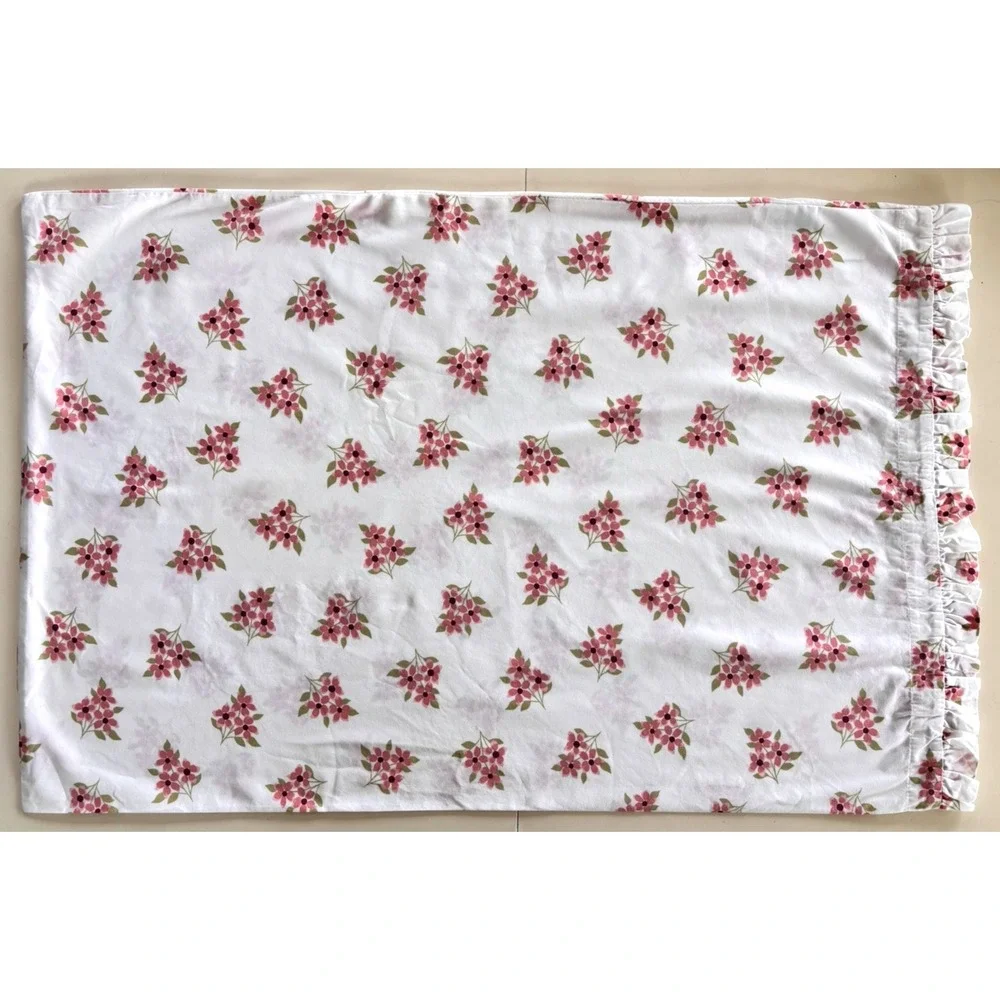 Company Store Standard Floral Ruffle Pillowcase Sunshine & Blooms 100% Cotton